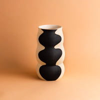 Large Black Curvy Vase