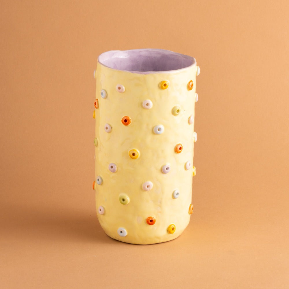 Yellow  Froot Loops Vase